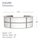Linea Italia Reception Desk 11.1 ft D X 46 in H, 11.8 ft W X Thermofused Laminate, White ZUS299 - alternate 2